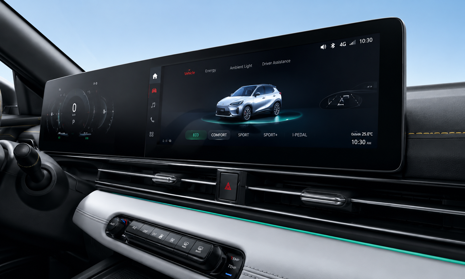 Large Digital Instrument Cluster and Screens